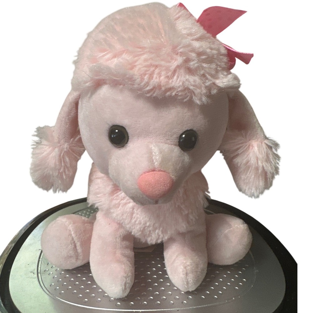 Dan Dee Pink Poodle Plush Stuffed Animal Polka Dot Bow 2019 Collector's Choice